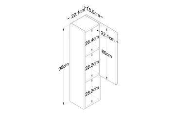 Dannderic Bokhylla 19x22 cm - Valnöt/Silver - Förvaring - Hylla - Bokhylla