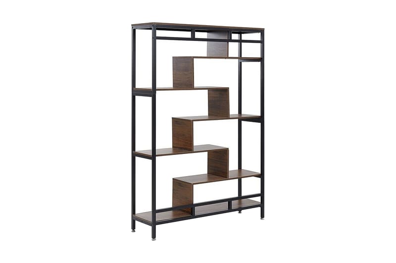 Daven Bokhylla 115 cm i Trä med Metallstativ, Brun