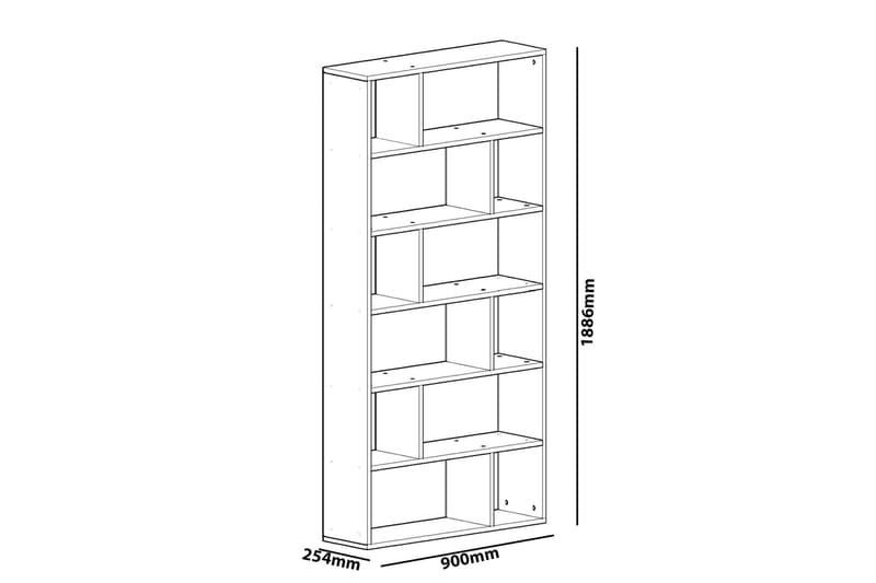 Decorotika Bokhylla 90 cm i Målat Trä - Vit - Förvaring - Hylla - Bokhylla