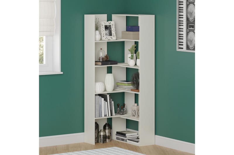 Decorotika Utdragbar Bokhylla 140 cm i Målat Trä - Vit - Förvaring - Hylla - Bokhylla