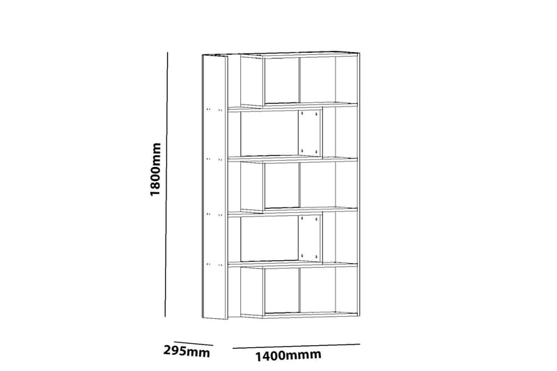 Decorotika Utdragbar Bokhylla 140 cm i Målat Trä - Vit - Förvaring - Hylla - Bokhylla