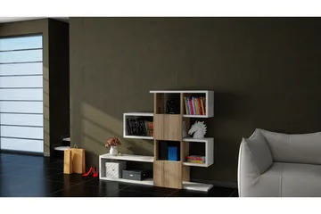 Decorta Bokhylla - Vit/Valnöt - Förvaring - Hylla - Bokhylla