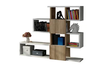 Decorta Bokhylla - Vit/Valnöt - Förvaring - Hylla - Bokhylla