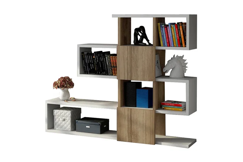 Decorta Bokhylla - Vit/Valnöt - Förvaring - Hylla - Bokhylla