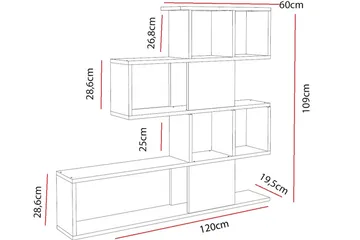 Decorta Bokhylla - Vit/Valnöt - Förvaring - Hylla - Bokhylla