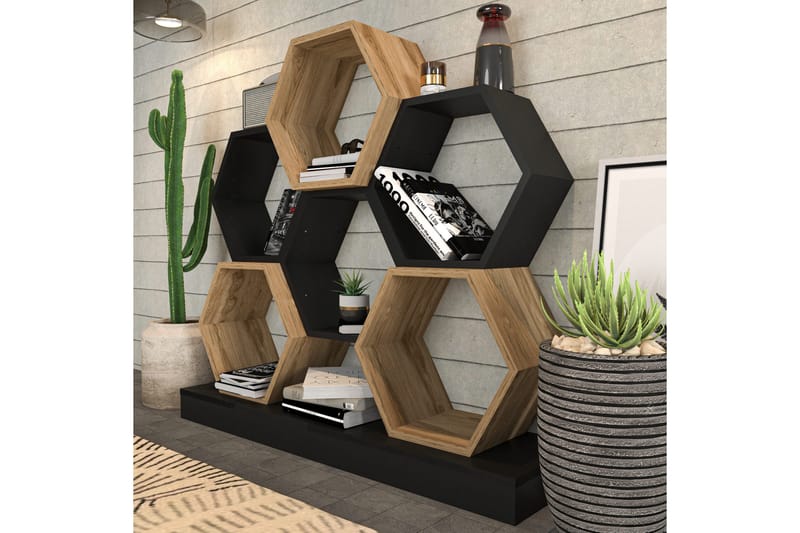 Desgrar Bokhylla 120x109 cm - Svart - Förvaring - Hylla - Bokhylla