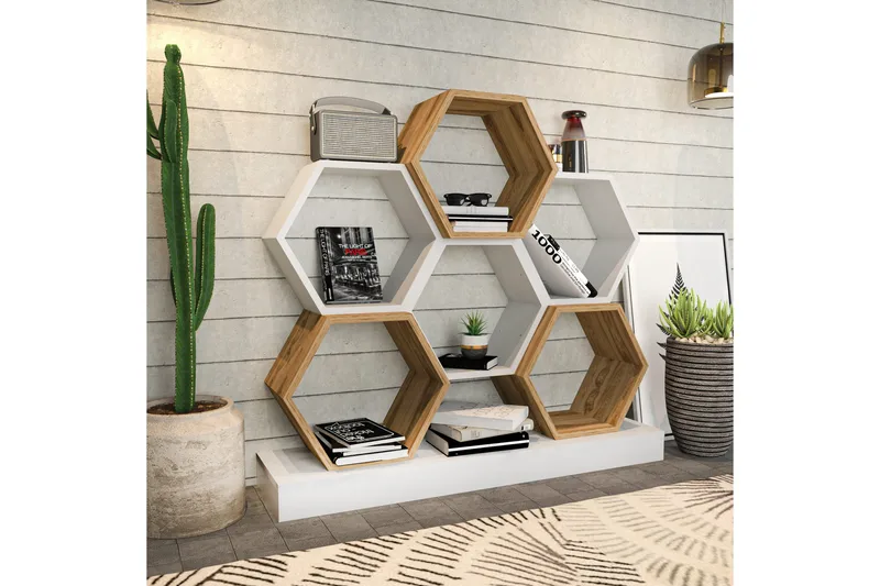 Desgrar Bokhylla 120x109 cm - Vit - Förvaring - Hylla - Bokhylla