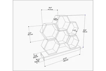 Desgrar Bokhylla 120x109 cm - Vit - Förvaring - Hylla - Bokhylla