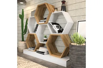 Desgrar Bokhylla 120x109 cm - Vit - Förvaring - Hylla - Bokhylla