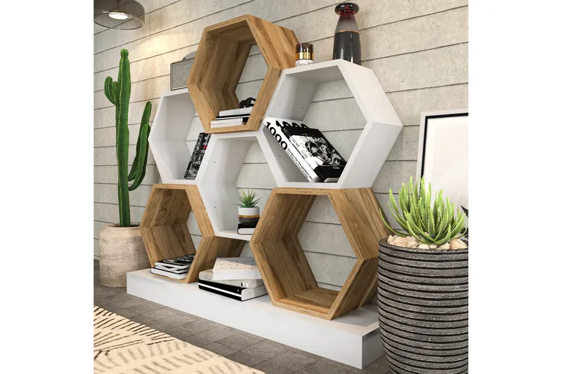 Desgrar Bokhylla 120x109 cm - Vit - Förvaring - Hylla - Bokhylla