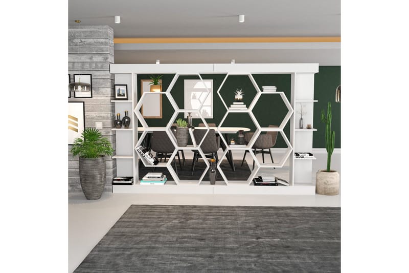 Desgrar Bokhylla 140x177,4 cm - Vit - Förvaring - Hylla - Bokhylla