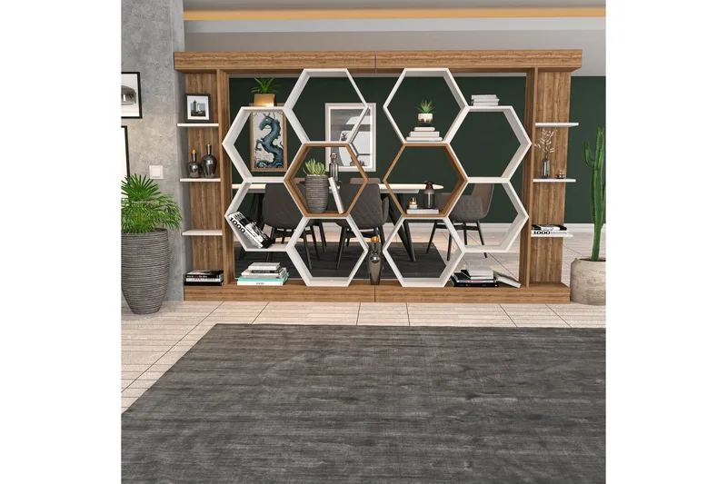 Desgrar Bokhylla 140x177,4 cm - Vit - Förvaring - Hylla - Bokhylla