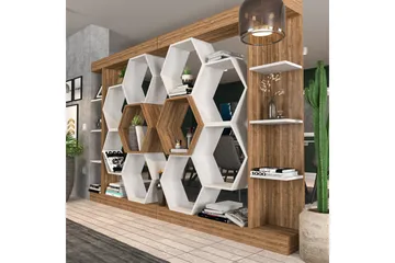 Desgrar Bokhylla 140x177,4 cm - Vit - Förvaring - Hylla - Bokhylla