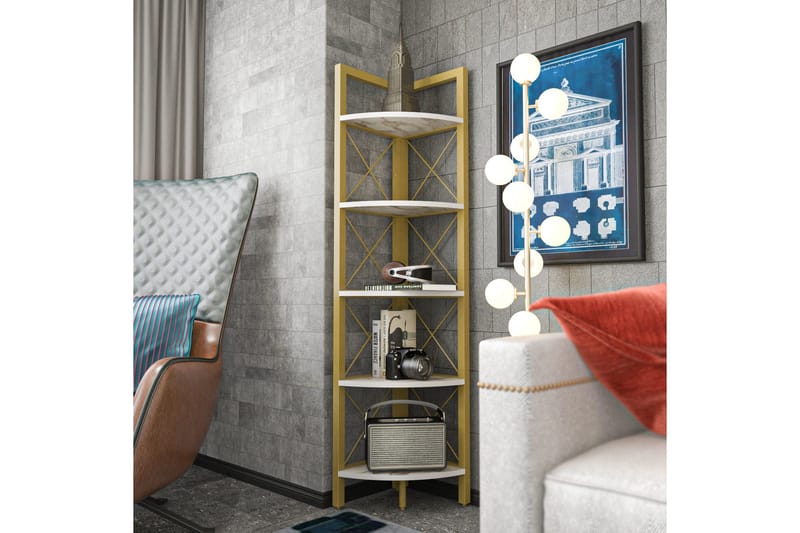 Desgrar Bokhylla 30,5x160 cm - Guld - Förvaring - Hylla - Bokhylla