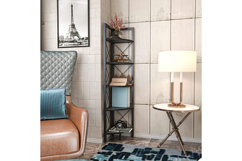 Desgrar Bokhylla 30,5x160 cm - Svart - Förvaring - Hylla - Hörnhylla