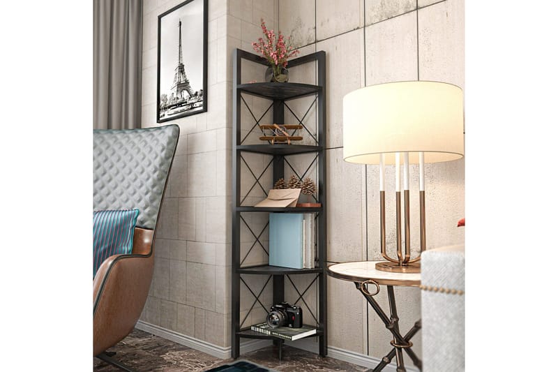 Desgrar Bokhylla 30,5x160 cm - Svart - Förvaring - Hylla - Hörnhylla