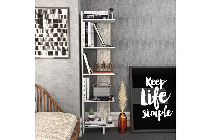 Desgrar Bokhylla 45,2x180 cm - Vit - Förvaring - Hylla - Bokhylla