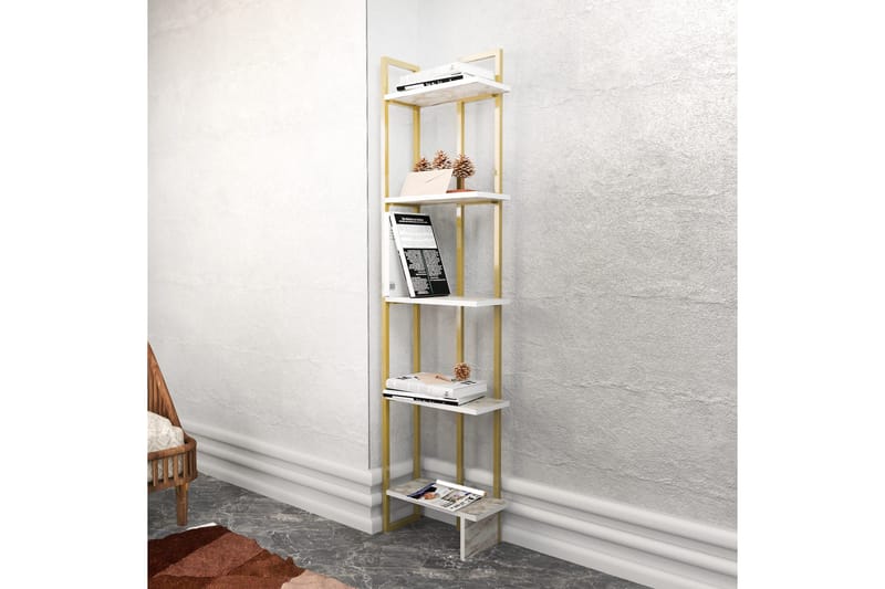 Desgrar Bokhylla 45,2x180 cm - Vit - Förvaring - Hylla - Bokhylla