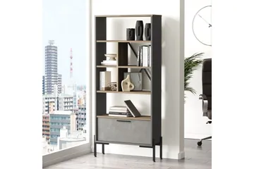 Desgrar Bokhylla 45x76 cm - Brun/Betonggrå/Antracit - Förvaring - Hylla - Bokhylla