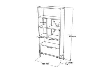 Desgrar Bokhylla 45x76 cm - Brun/Betonggrå/Antracit - Förvaring - Hylla - Bokhylla