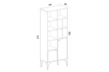 Desgrar Bokhylla 60x175 cm - Blå - Förvaring - Hylla - Bokhylla