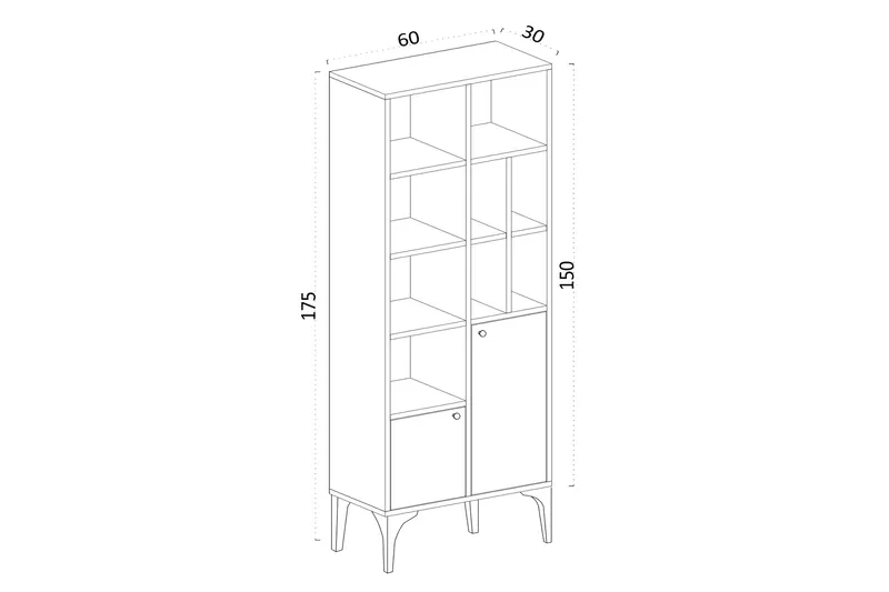 Desgrar Bokhylla 60x175 cm - Blå - Förvaring - Hylla - Bokhylla