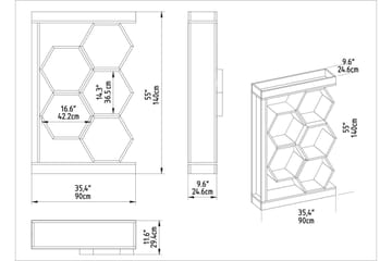 Desgrar Bokhylla 90x140 cm - Vit - Förvaring - Hylla - Bokhylla
