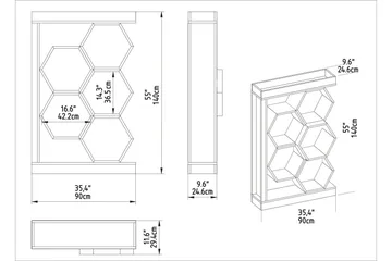 Desgrar Bokhylla 90x140 cm - Vit - Förvaring - Hylla - Bokhylla