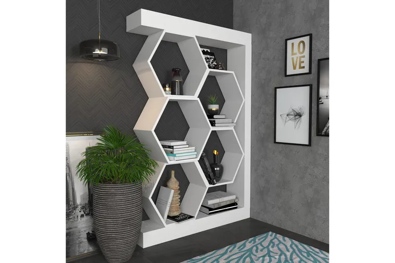 Desgrar Bokhylla 90x140 cm - Vit - Förvaring - Hylla - Bokhylla