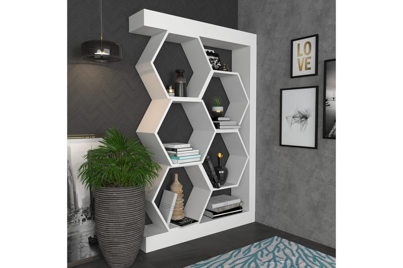 Desgrar Bokhylla 90x140 cm - Vit - Förvaring - Hylla - Bokhylla