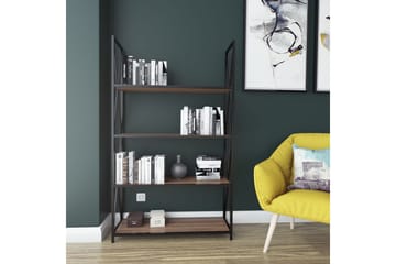 Desgrar Bokhylla 94x150 cm i Metall med Träskiva - Svart - Förvaring - Hylla - Bokhylla