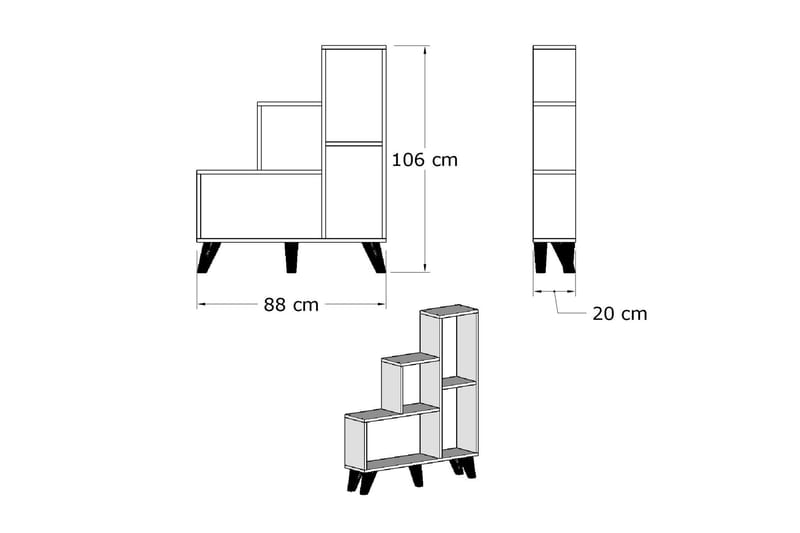 Elegancia Bokhylla 106 cm i Målat Trä - Vit - Förvaring - Hylla - Bokhylla