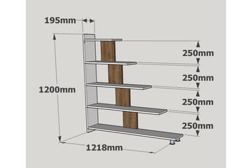 Elegancia Bokhylla 120 cm i Målat Trä - Vit - Förvaring - Hylla - Bokhylla