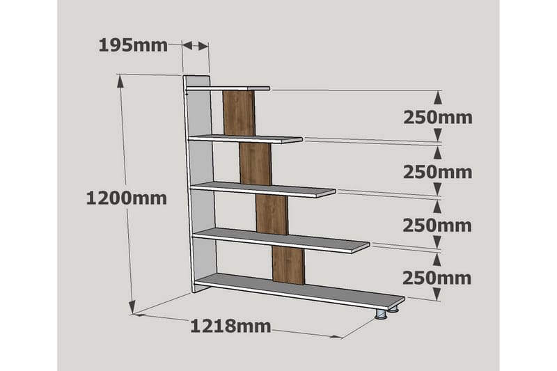 Elegancia Bokhylla 120 cm i Målat Trä - Vit - Förvaring - Hylla - Bokhylla
