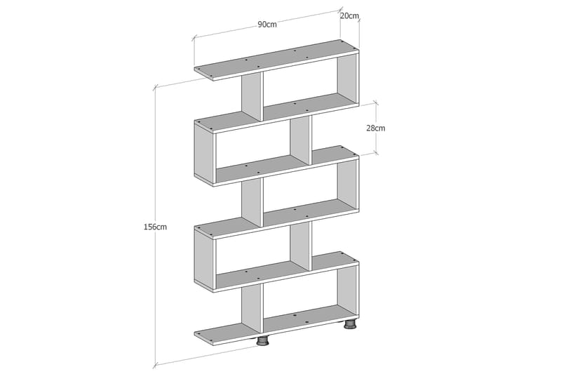 Elegancia Bokhylla 90 cm i Målat Trä - Vit - Förvaring - Hylla - Bokhylla