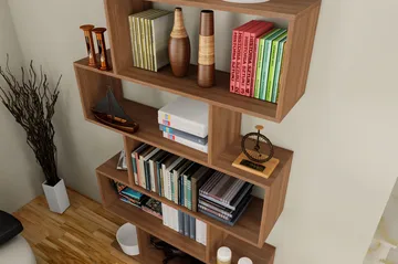 Elegancia Bokhylla - Valnöt - Förvaring - Hylla - Bokhylla