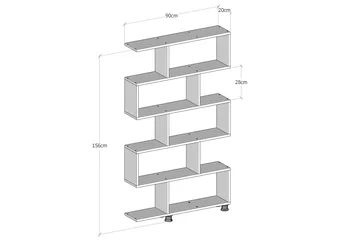 Elegancia Bokhylla - Valnöt - Förvaring - Hylla - Bokhylla