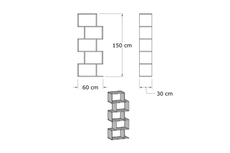 Elegancia Bokhylla - Vit - Förvaring - Hylla - Bokhylla