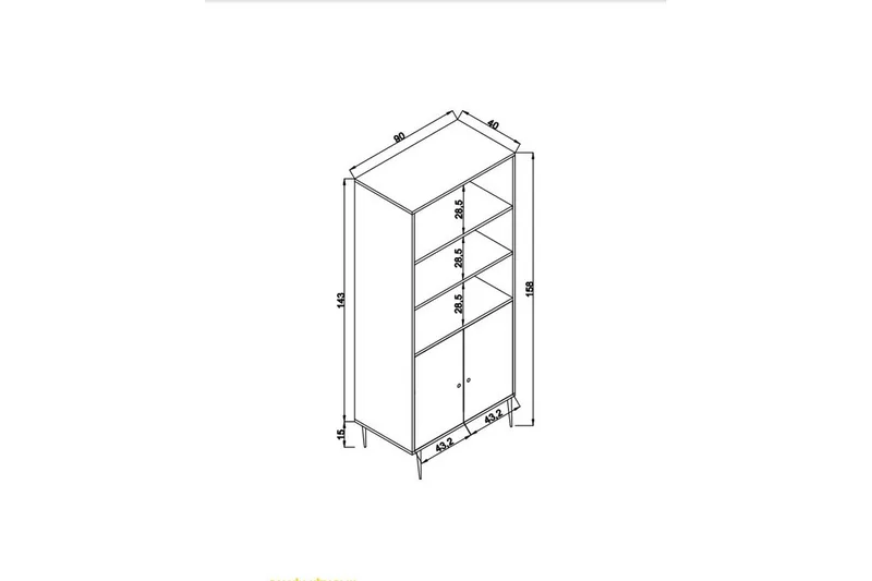 Bokhylla Elili Ek - Brun - Förvaring - Hylla - Bokhylla