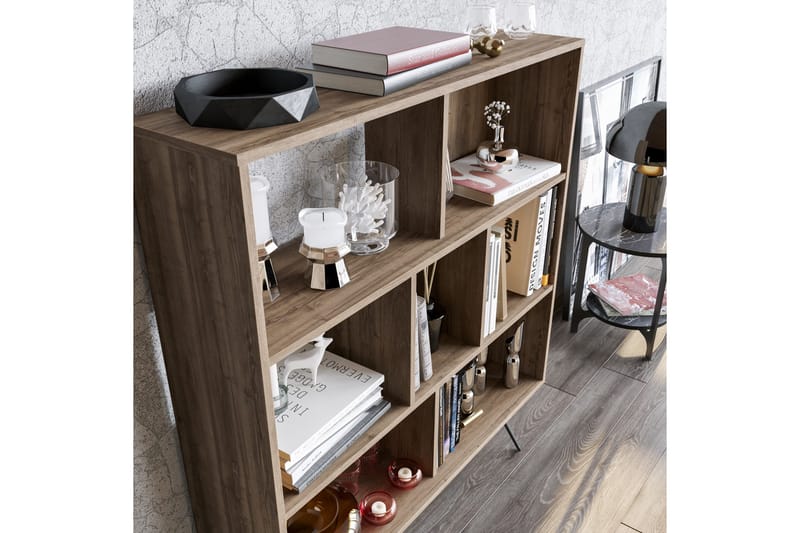 Frascone Bokhylla 120x30 cm 9 Hyllor - Mörkbrun - Förvaring - Hylla - Bokhylla