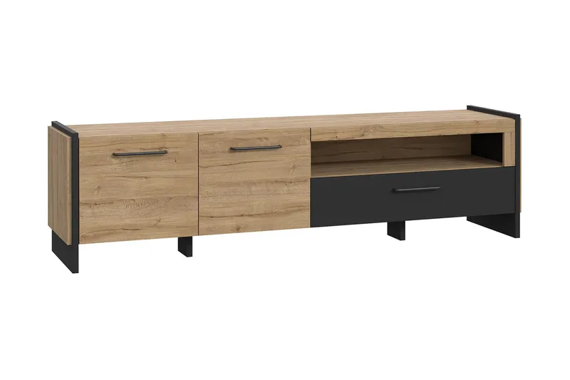 Gevgelija Bokhylla 41x187 cm, Brun/Svart