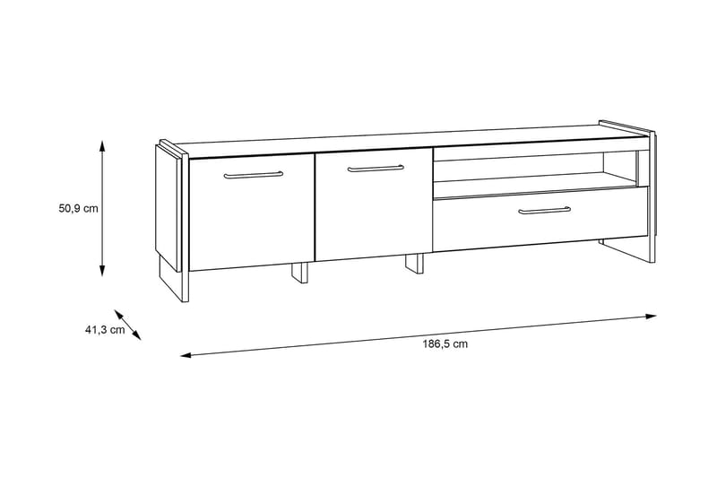 Gevgelija Bokhylla 41x187 cm - Brun/Svart - Förvaring - Hylla - Bokhylla