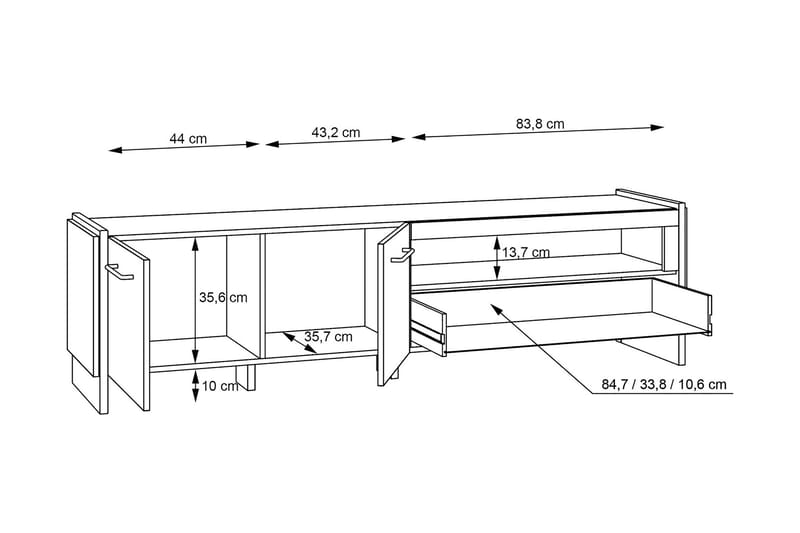 Gevgelija Bokhylla 41x187 cm - Brun/Svart - Förvaring - Hylla - Bokhylla