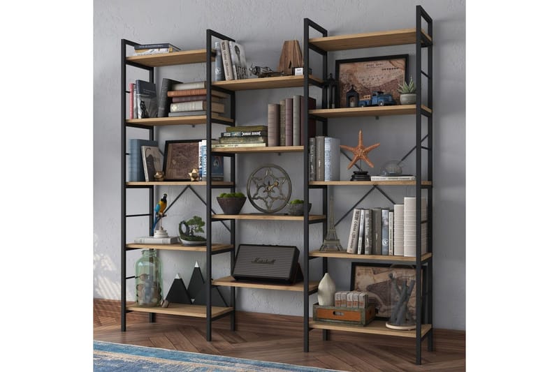 Bokhylla Goldmere Valnöt / Svart - Brun/Svart - Förvaring - Hylla - Bokhylla