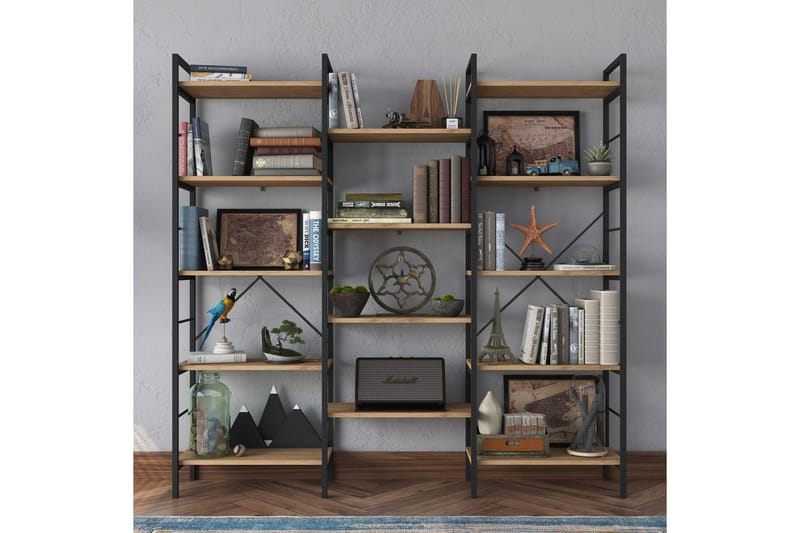 Bokhylla Goldmere Valnöt / Svart - Brun/Svart - Förvaring - Hylla - Bokhylla