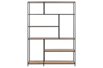 Hasslevik Bokhylla 135x35 cm 4 Hyllor - Natur/Matt Svart - Förvaring - Hylla - Bokhylla