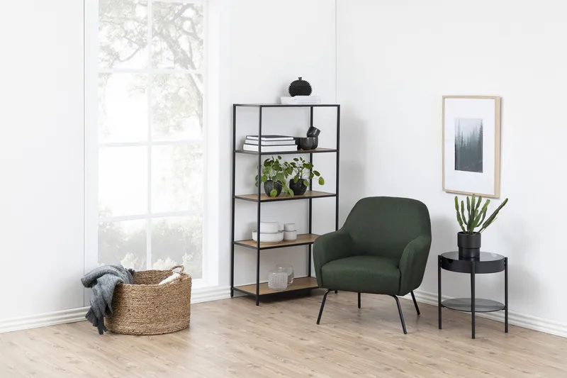 Hasslevik Bokhylla 77x150 cm - Vildek/Svart - Förvaring - Hylla - Bokhylla