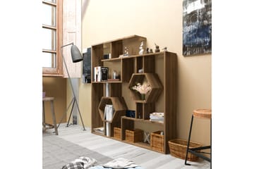 Hejde Bokhylla 134 cm - Brun - Förvaring - Hylla - Bokhylla