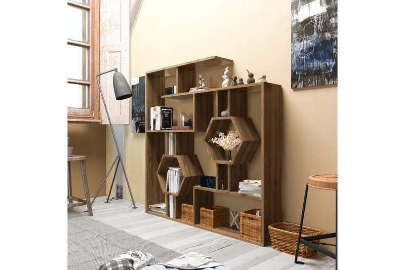 Hejde Bokhylla 134 cm - Brun - Förvaring - Hylla - Bokhylla