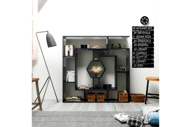 Hejde Bokhylla 134 cm - Svart - Förvaring - Hylla - Bokhylla